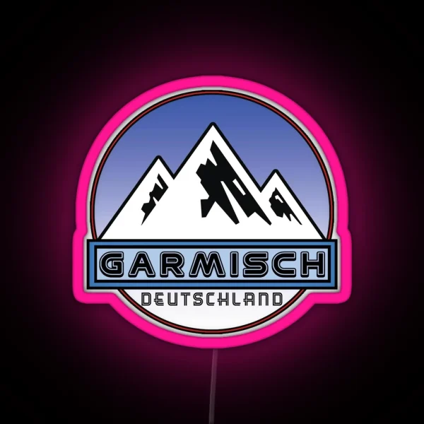 Ski Garmisch Deutschland Bayern Skiing Ski RGB Neon Sign