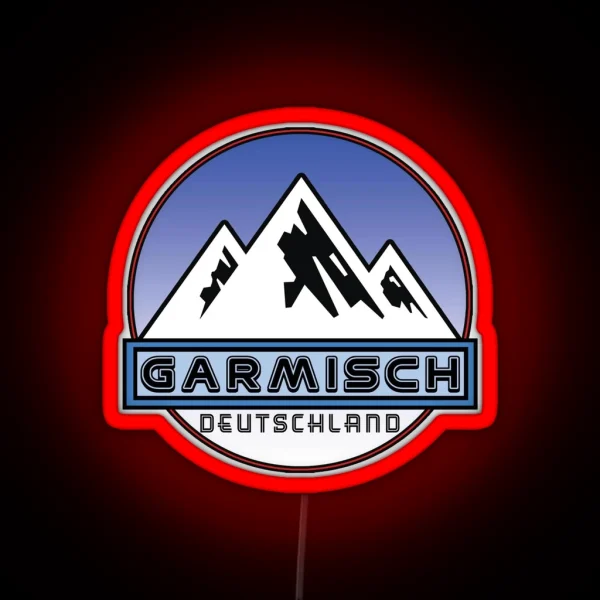 Ski Garmisch Deutschland Bayern Skiing Ski RGB Neon Sign