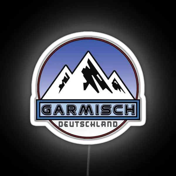 Ski Garmisch Deutschland Bayern Skiing Ski RGB Neon Sign