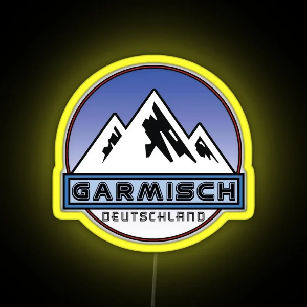 Ski Garmisch Deutschland Bayern Skiing Ski RGB Neon Sign