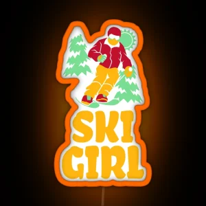 Ski Girl RGB Neon Sign