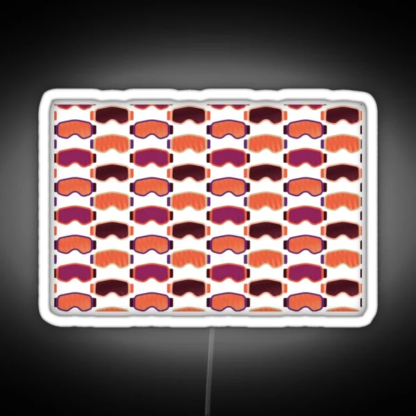 Ski Goggle Pattern Fire RGB Neon Sign