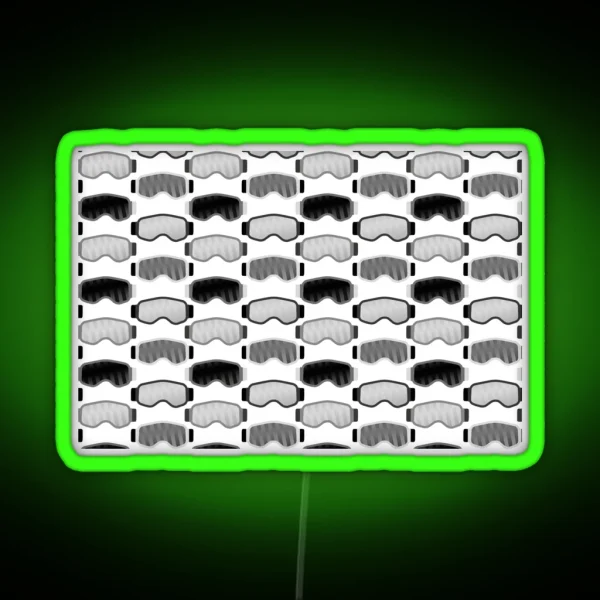 Ski Goggle Pattern Monochrome RGB Neon Sign
