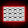 Monochromatic neon ski goggles with geometric patterns on a red background
