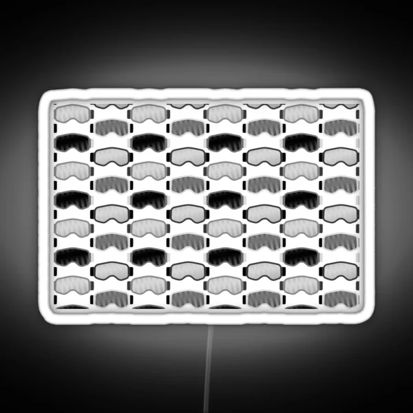Ski Goggle Pattern Monochrome RGB Neon Sign