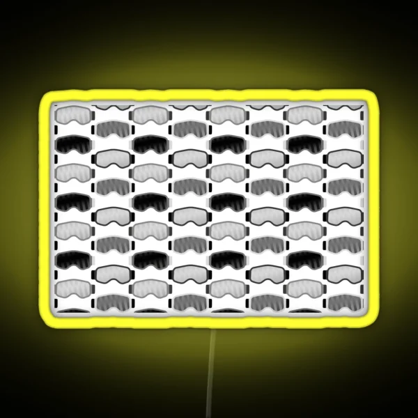 Ski Goggle Pattern Monochrome RGB Neon Sign