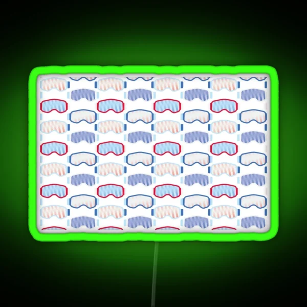 Ski Goggle Pattern Snow RGB Neon Sign