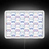 Neon snow goggle pattern with vibrant RGB colors on a white background.
