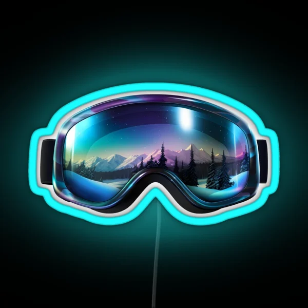 Ski Goggles Sledding Goggles Colorful Northern Lights RGB Neon Sign