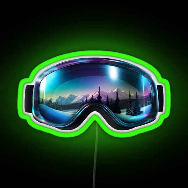 Ski Goggles Sledding Goggles Colorful Northern Lights RGB Neon Sign
