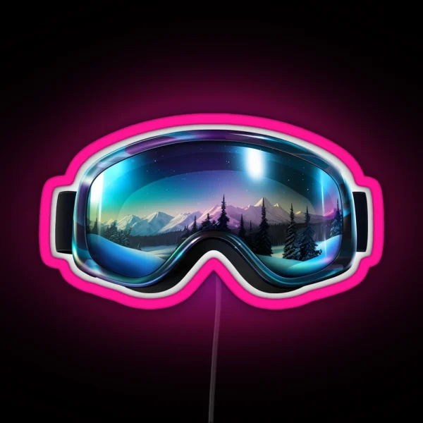 Ski Goggles Sledding Goggles Colorful Northern Lights RGB Neon Sign