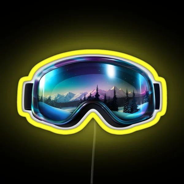 Ski Goggles Sledding Goggles Colorful Northern Lights RGB Neon Sign