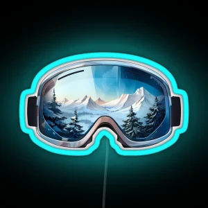 Ski Goggles Sledding Goggles Winter Apparel Mountain Reflection RGB Neon Sign