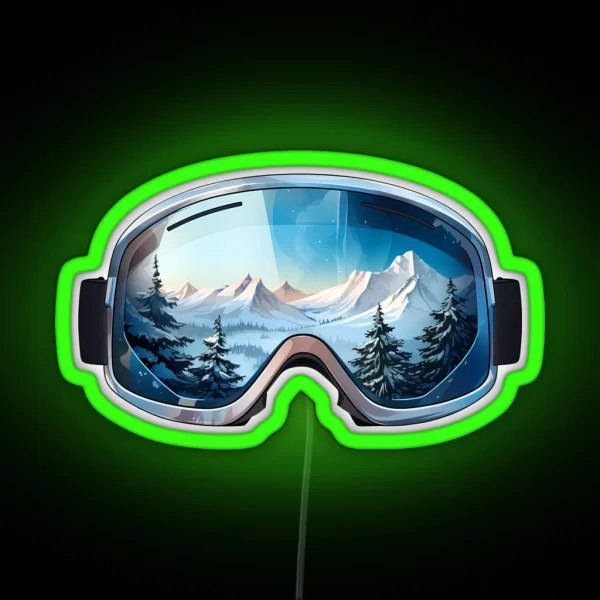 Ski Goggles Sledding Goggles Winter Apparel Mountain RGB Neon Sign