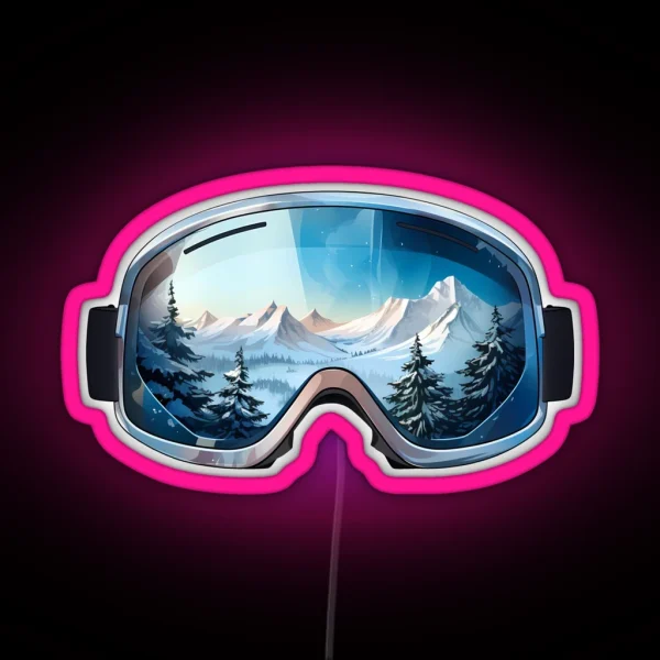 Ski Goggles Sledding Goggles Winter Apparel Mountain RGB Neon Sign
