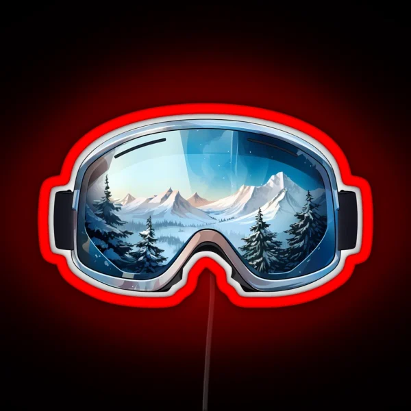 Ski Goggles Sledding Goggles Winter Apparel Mountain RGB Neon Sign