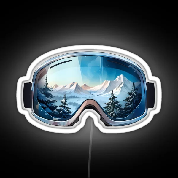 Ski Goggles Sledding Goggles Winter Apparel Mountain RGB Neon Sign