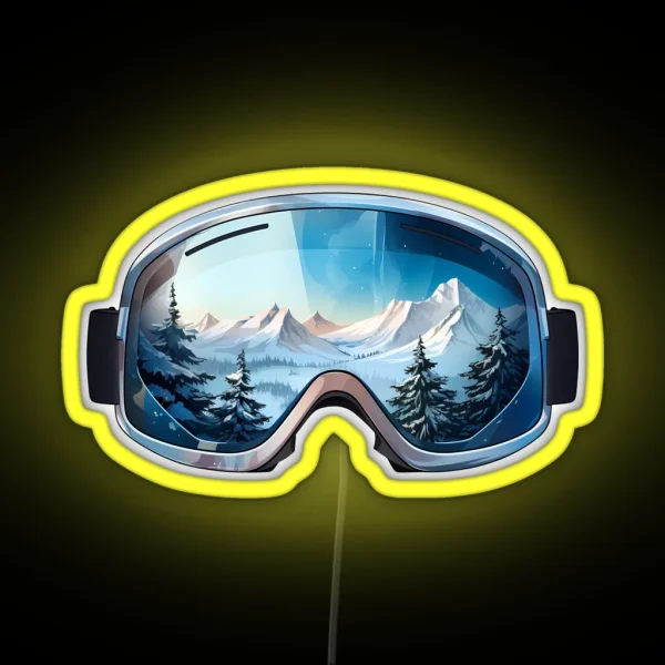 Ski Goggles Sledding Goggles Winter Apparel Mountain RGB Neon Sign
