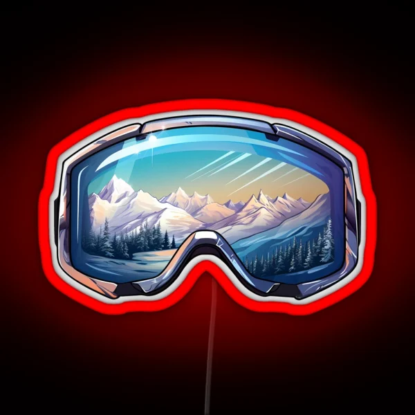 Ski Goggles Sledding Goggles Winter Sports Mountain RGB Neon Sign