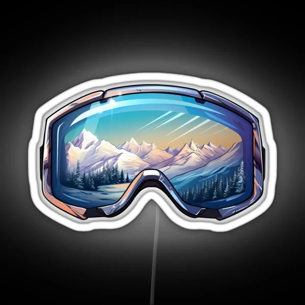 Ski Goggles Sledding Goggles Winter Sports Mountain RGB Neon Sign