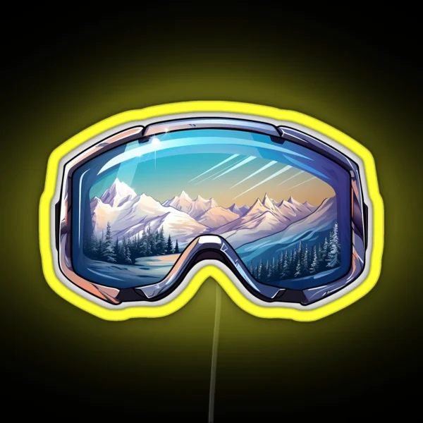 Ski Goggles Sledding Goggles Winter Sports Mountain RGB Neon Sign