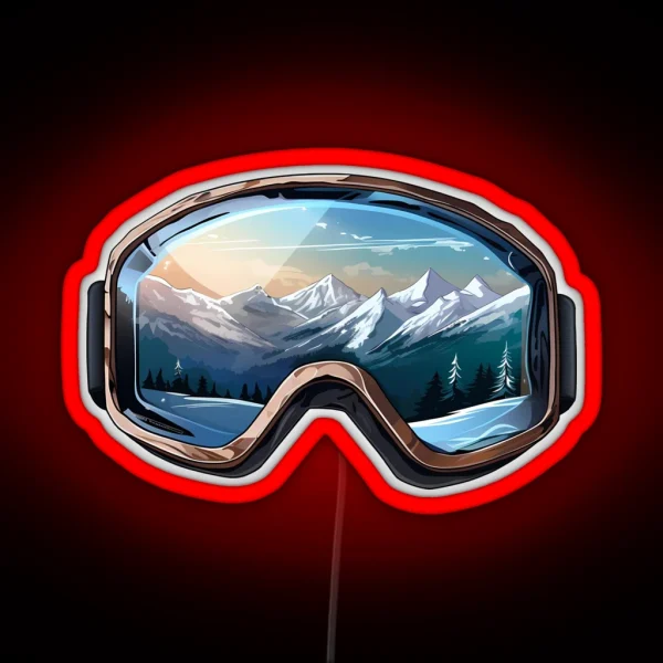 Ski Goggles Sledding Goggles Winter Sports RGB Neon Sign
