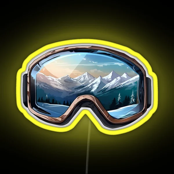 Ski Goggles Sledding Goggles Winter Sports RGB Neon Sign