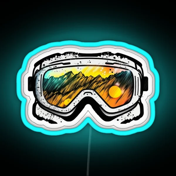Ski Goggles Snowboard Snowboarding Gifts RGB Neon Sign