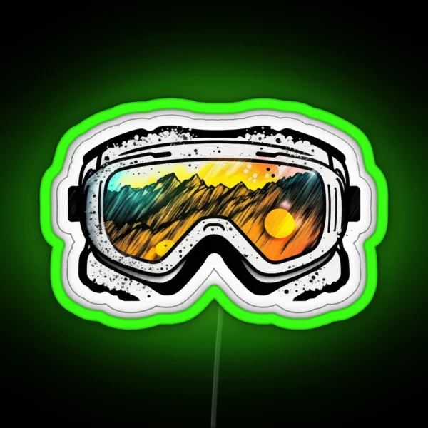Ski Goggles Snowboard Snowboarding Gifts RGB Neon Sign