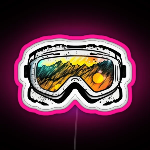 Ski Goggles Snowboard Snowboarding Gifts RGB Neon Sign