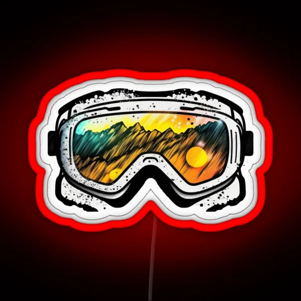 Ski Goggles Snowboard Snowboarding Gifts RGB Neon Sign