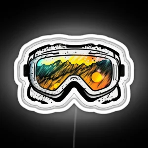 Ski Goggles Snowboard Snowboarding Gifts RGB Neon Sign