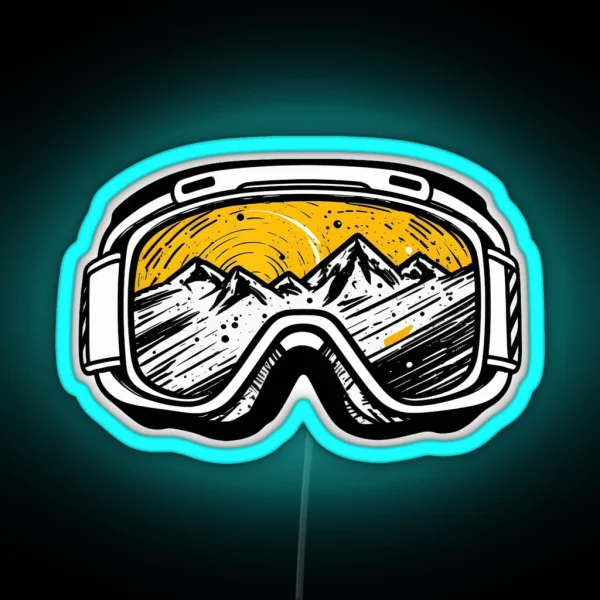 Ski Goggles Snowboard Snowboarding Gifts RGB Neon Sign