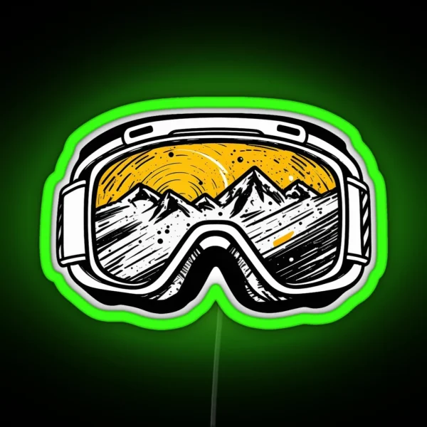 Ski Goggles Snowboard Snowboarding Gifts RGB Neon Sign