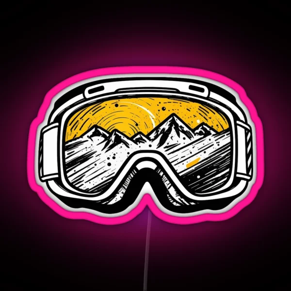 Ski Goggles Snowboard Snowboarding Gifts RGB Neon Sign