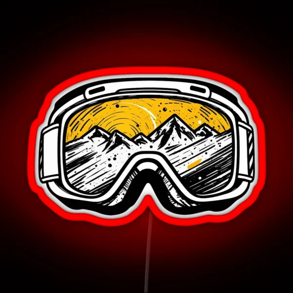 Ski Goggles Snowboard Snowboarding Gifts RGB Neon Sign