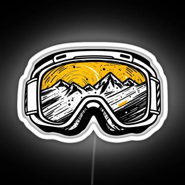 Ski Goggles Snowboard Snowboarding Gifts RGB Neon Sign