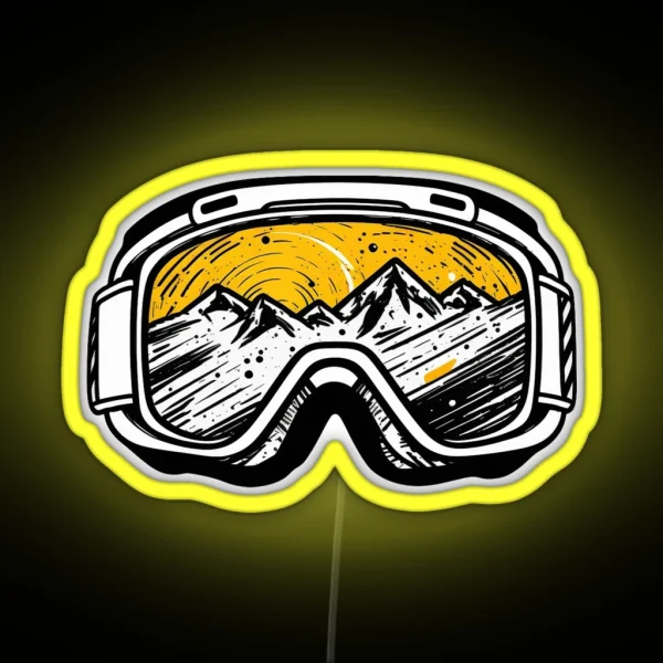 Ski Goggles Snowboard Snowboarding Gifts RGB Neon Sign