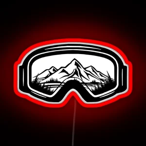 Ski Goggles Travel Art Design RGB Neon Sign