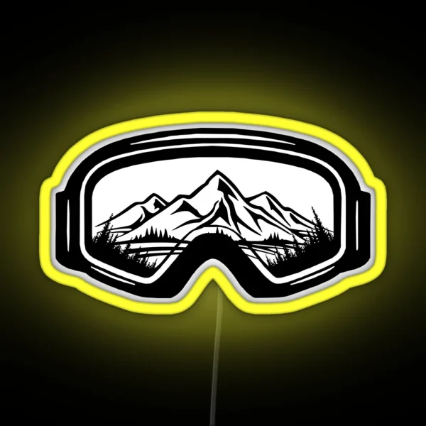 Ski Goggles Travel Art Design RGB Neon Sign