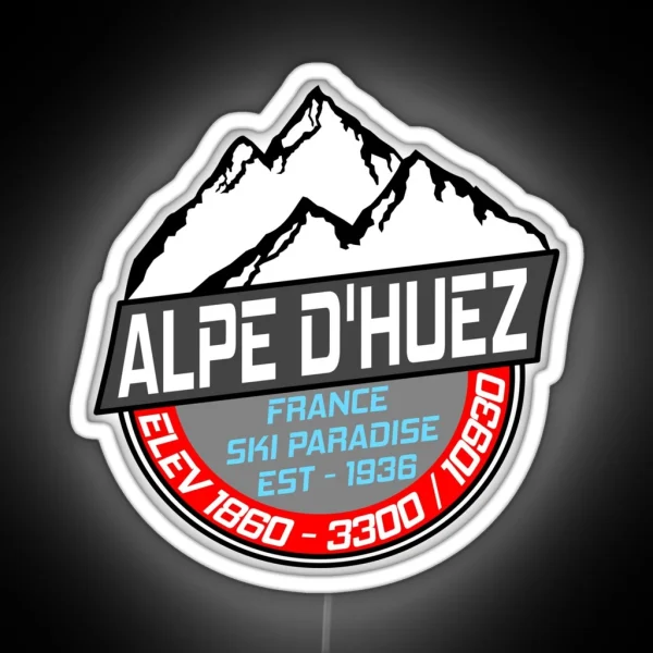 Ski L Alpe D Huez France Skiing Paradise RGB Neon Sign