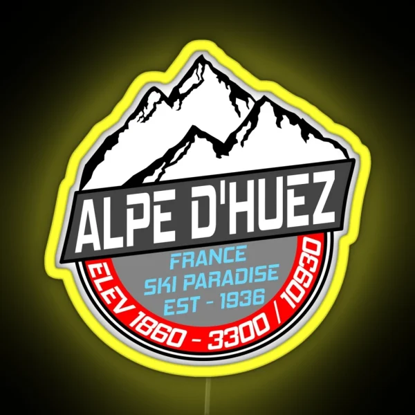 Ski L Alpe D Huez France Skiing Paradise RGB Neon Sign
