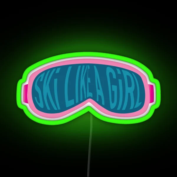 Ski LIKE A Girl RGB Neon Sign