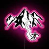 Ski season neon sign with pink accents