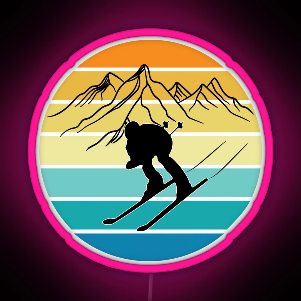 Ski Lover Vintage Ski Resort Skier Winter RGB Neon Sign Ski Lover Vintage Ski Resort Skier Winter RGB Neon Sign