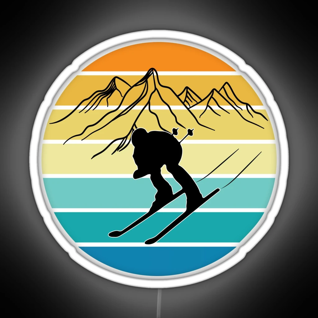 Ski Lover Vintage Ski Resort Skier Winter RGB Neon Sign Ski Lover Vintage Ski Resort Skier Winter RGB Neon Sign