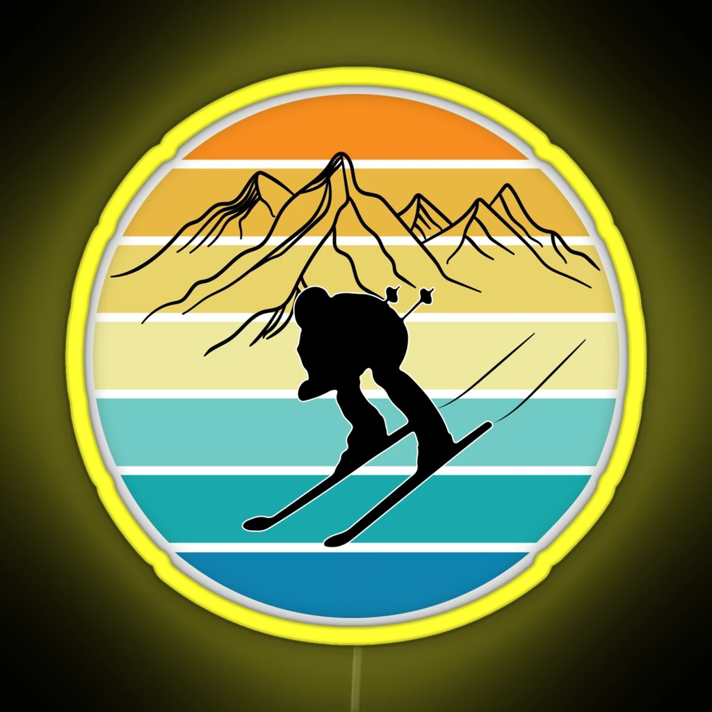 Ski Lover Vintage Ski Resort Skier Winter RGB Neon Sign Ski Lover Vintage Ski Resort Skier Winter RGB Neon Sign