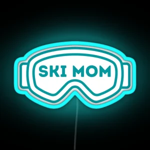 Ski Mom Goggles Logo RGB Neon Sign