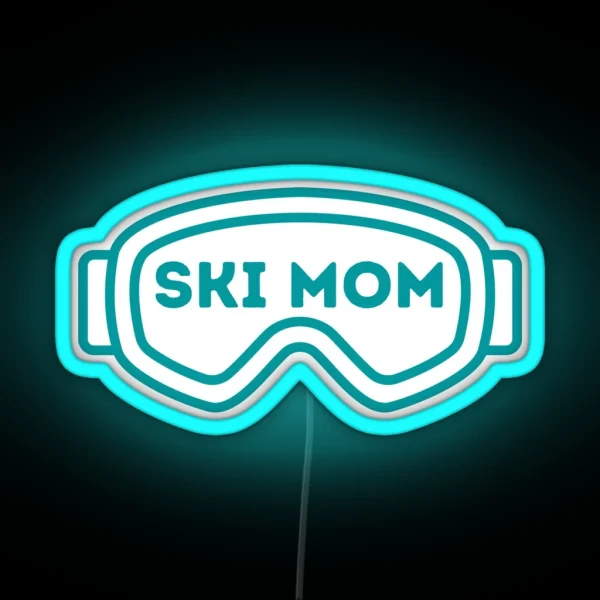 Ski Mom Goggles Logo RGB Neon Sign