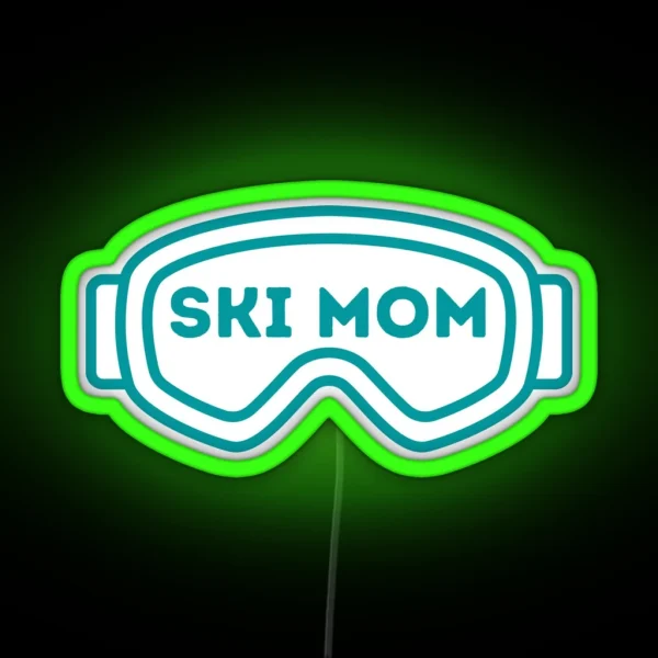 Ski Mom Goggles Logo RGB Neon Sign